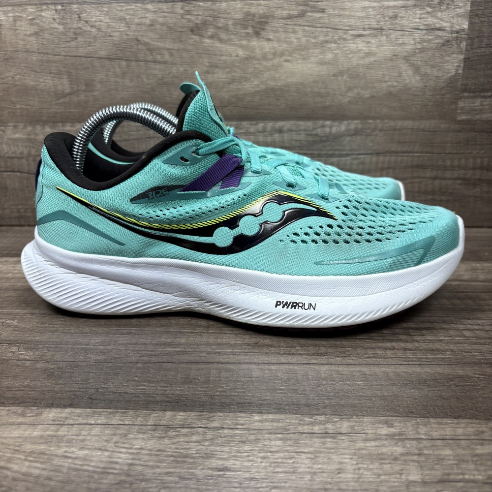 Saucony Ride 15 Green Womens US Size 9.5 Wide EUR 41 S10730-26 Running Shoes